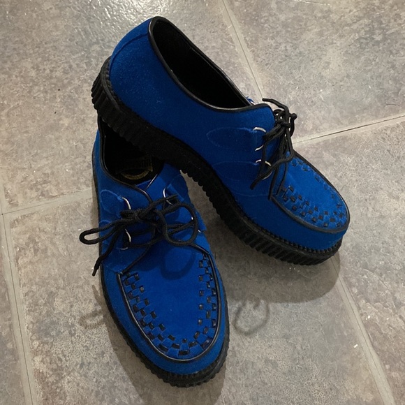 Demonia Blue Suede Creepers - Picture 2 of 8